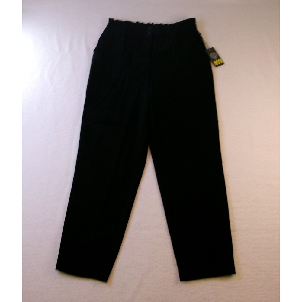 Vince Camuto Womens Black Paperbag Waist Straight Leg Trousers Size‎ 8 NWT